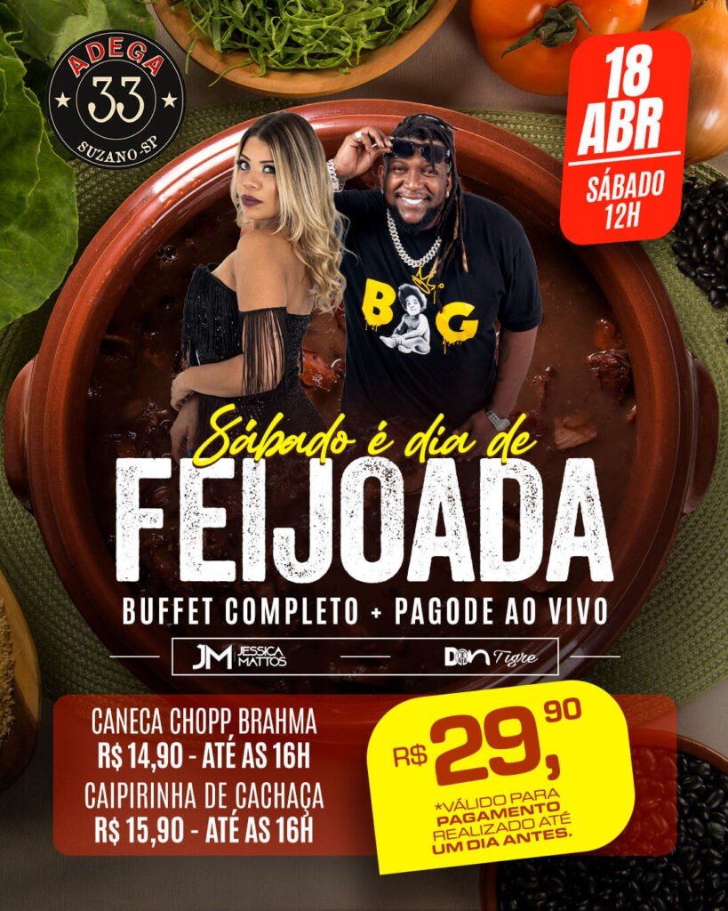 ADEGA 33 SUZANO SÁBADO FEIJOADA
